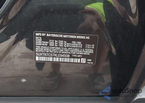 2019 BMW X3 Sdrive30I from USA, damaged, VIN 5UXTR7C57KLE94508